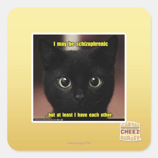 Sticker Carré Je peux être schizophrène (Devant)