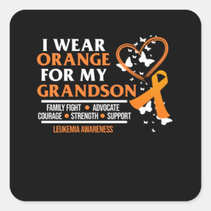 Sticker Carré Je Porte De L'Orange Pour La Sensibilisation À La 