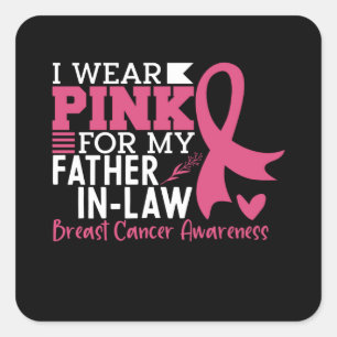 Sticker Carré Je Porte Le Rose Pour Mon Bébé Cancer Du Sein