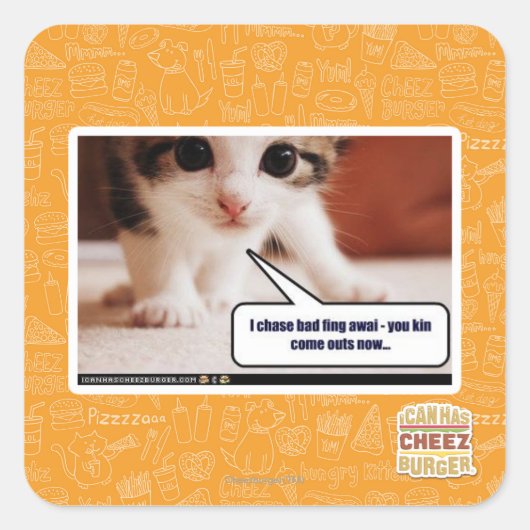 Sticker Carré Je pourchasse le mauvais train (Devant)