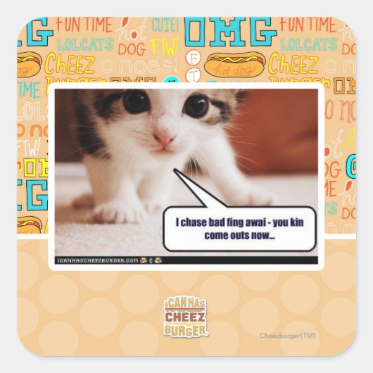 Sticker Carré Je pourchasse le mauvais train (Devant)