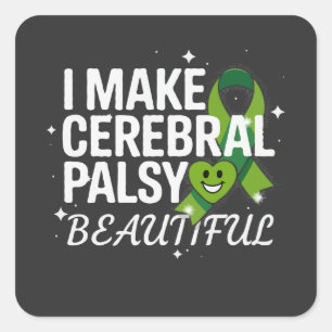 Sticker Carré Je rends la paralysie cérébrale belle Sensibilis