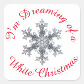 Sticker Carré Je rêve d'un Noël blanc - Flacon de neige (Devant)