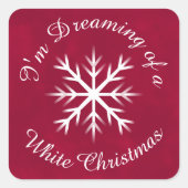 Sticker Carré Je rêve d'un Noël blanc - flocons de neige (Devant)