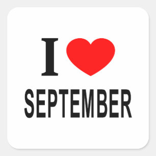 Sticker Carré Je ❤️ SEPTEMBRE J'AIME SEPTEMBRE JE SUIS FAN DE SE