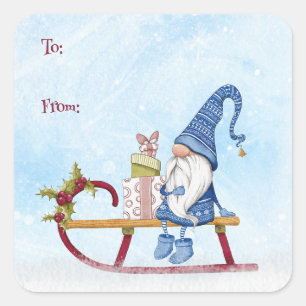 Sticker Carré Je serai Gnome pour Noël à partir de Personnalisab