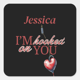 Sticker Carré Je Suis Accroché À Votre Coeur Personnaliser