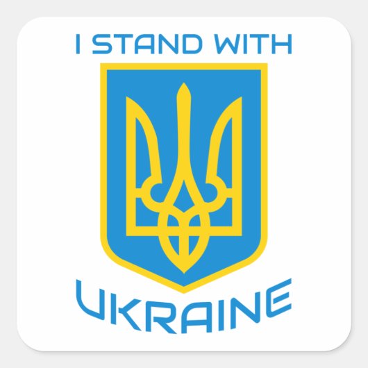 Sticker Carré Je Suis Avec L'Ukraine (Devant)