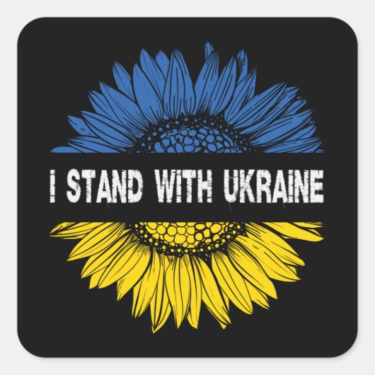 Sticker Carré Je Suis Avec L'Ukraine (Devant)