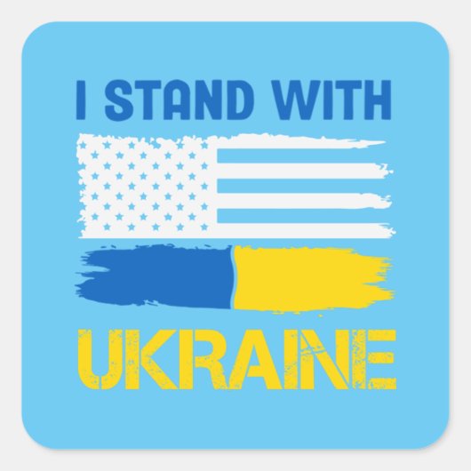 Sticker Carré Je Suis Avec L'Ukraine (Devant)
