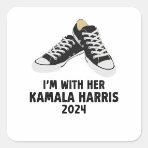 Sticker Carré Je suis avec sa Kamala Harris Soutien Kamala Harri