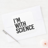 Sticker Carré Je suis avec Science (Enveloppe)