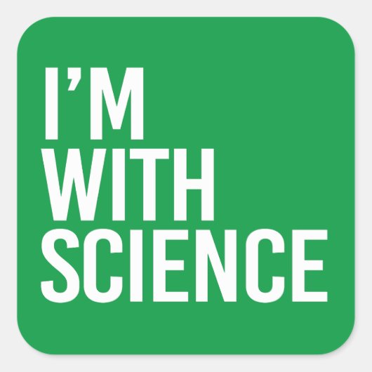 Sticker Carré Je suis avec Science (Devant)