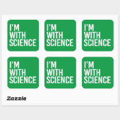 Sticker Carré Je suis avec Science (Feuille)