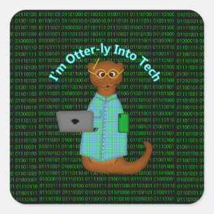 Sticker Carré Je suis complètement sous le charme de la technolo