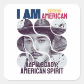 Sticker Carré Je suis Coréen Américain (Homme) - AAPI Legacy, Am (Devant)