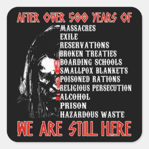 Sticker Carré Je suis fier de Native American 86