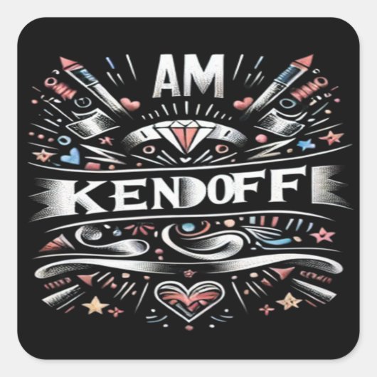 Sticker Carré Je Suis Kenoff, (Devant)