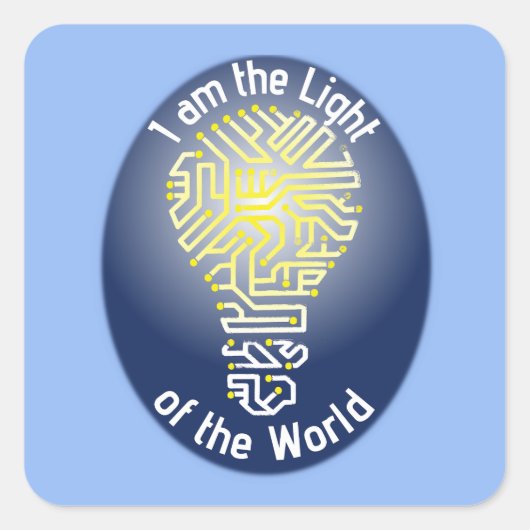 Sticker Carré Je suis la lumière du monde (Devant)