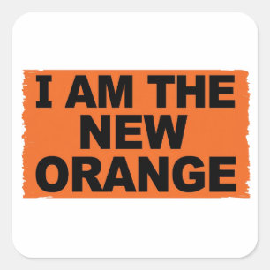Sticker Carré Je suis la nouvelle orange