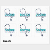 Sticker Carré Je suis médecin (Feuille)