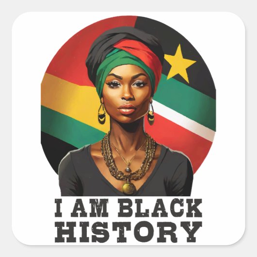 Sticker Carré Je suis Noir Histoire (Devant)