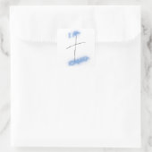 Sticker Carré Je suis pardonné Croix Bleue (Sac)