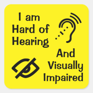 Sticker Carré Je suis PoO et visuellement handicapé