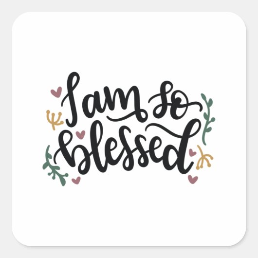 Sticker Carré Je suis si béni (Devant)