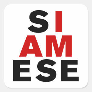 STICKER CARRÉ JE SUIS SIAMESE