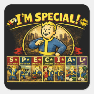 Sticker Carré Je suis spécial Tapis de souris aux stats inspir