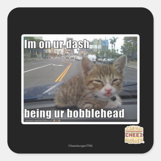 Sticker Carré Je suis sur votre tiret (Devant)