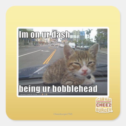 Sticker Carré Je suis sur votre tiret (Devant)