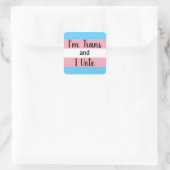 Sticker Carré Je suis Trans et je vote (Sac)