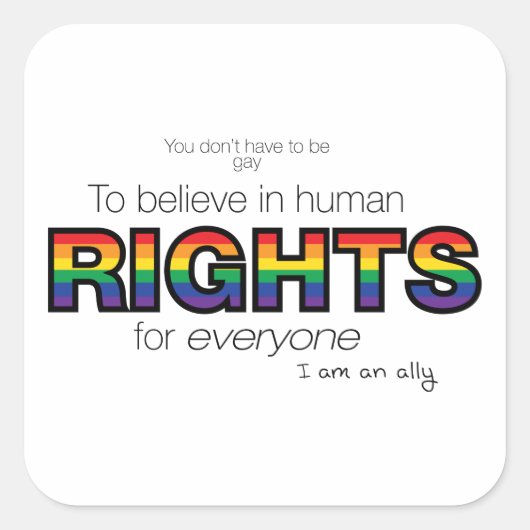 Sticker Carré Je suis un allié (Devant)