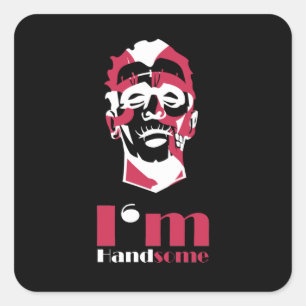 Sticker Carré Je suis un beau visage abstrait