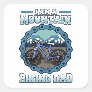 Sticker Carré Je Suis Un Papa VTT Cyclistes
