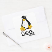 Sticker Carré Je suis un utilisateur Linux (Enveloppe)