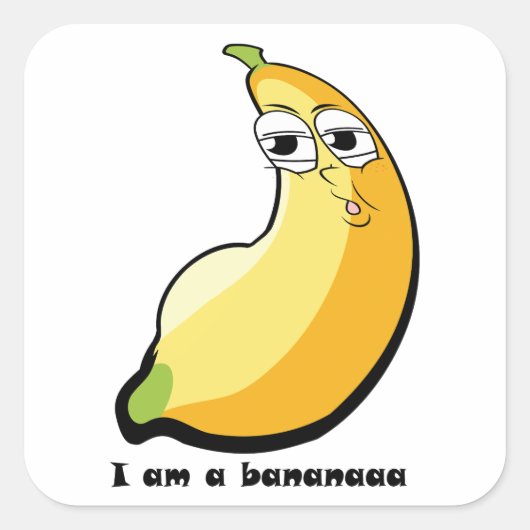 Sticker Carré Je suis une banane, banane grasse (Devant)