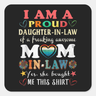 Sticker Carré Je Suis Une Fier Fille En Droit De Frapper Étonnan