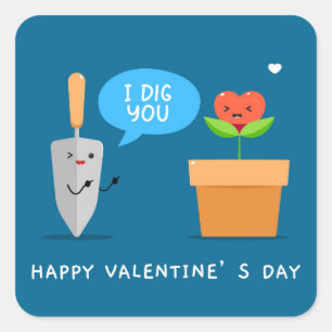 Sticker Carré Je T'Ai Dévoué Heureuse Sainte-Valentin Amour