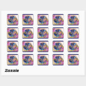 Sticker Carré Je t'aime (Feuille)