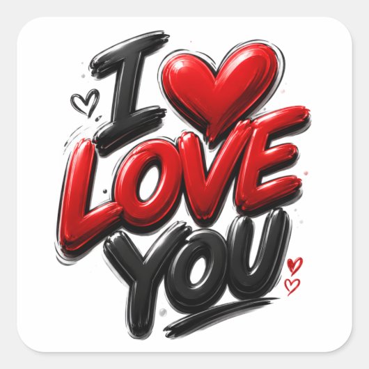 Sticker Carré Je t'aime (Devant)