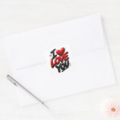 Sticker Carré Je t'aime (Enveloppe)