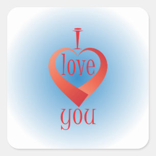 Sticker Carré Je t'aime