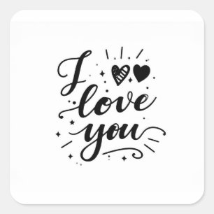 Sticker Carré je t'aime