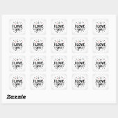 Sticker Carré Je t'aime (Feuille)