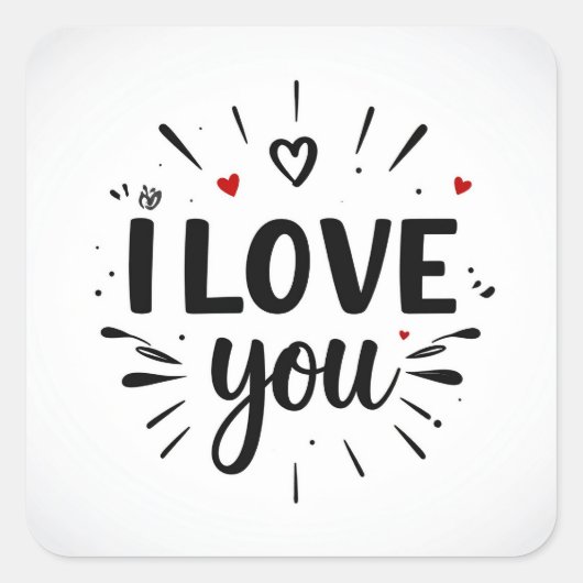 Sticker Carré Je t'aime (Devant)