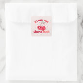 Sticker Carré Je T'Aime Beaucoup Cherry (Sac)