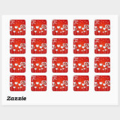 Sticker Carré Je t'aime en rouge (Feuille)